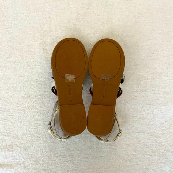 Nine West Flat Black White and Silver Sandals - Picture 5 of 7